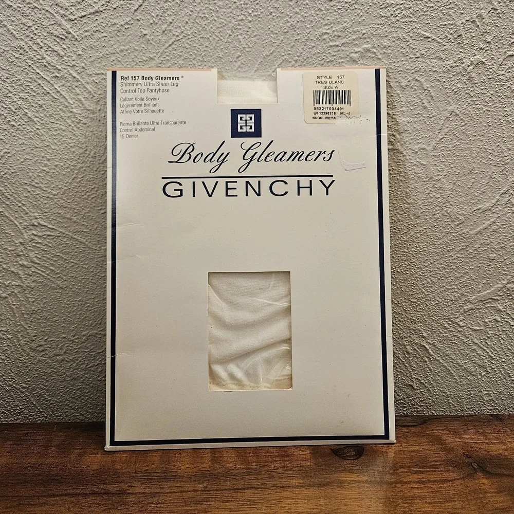 Vtg Givenchy Ref 157 Tres Blanc Body Gleamers Control Top Pantyhose Sz A‎ NOS